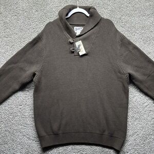 Duluth Trading Brigadier Shawl Collar Mens XLT TALL Coffee Chunky Knit Cozy NEW